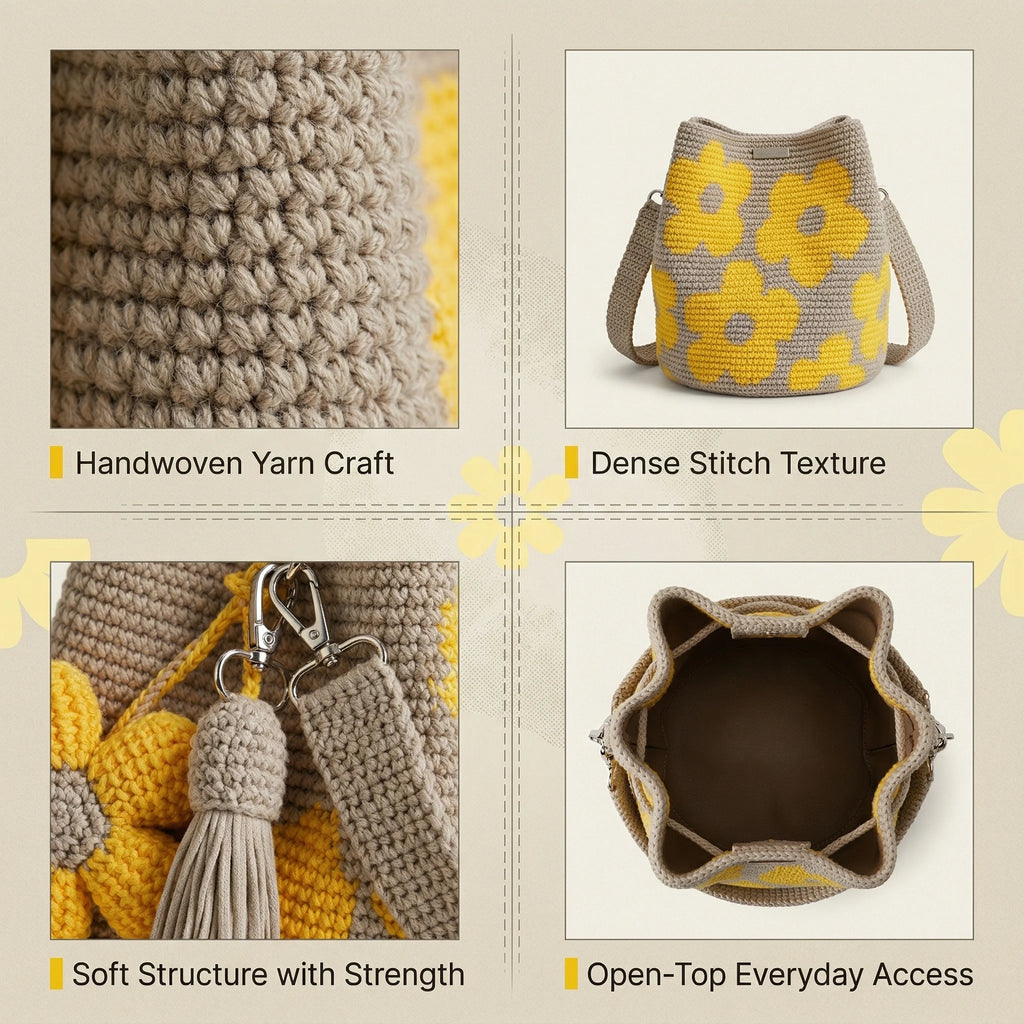 Handmade Crochet Flower Tote 🌼✨A wearable piece of handmade art