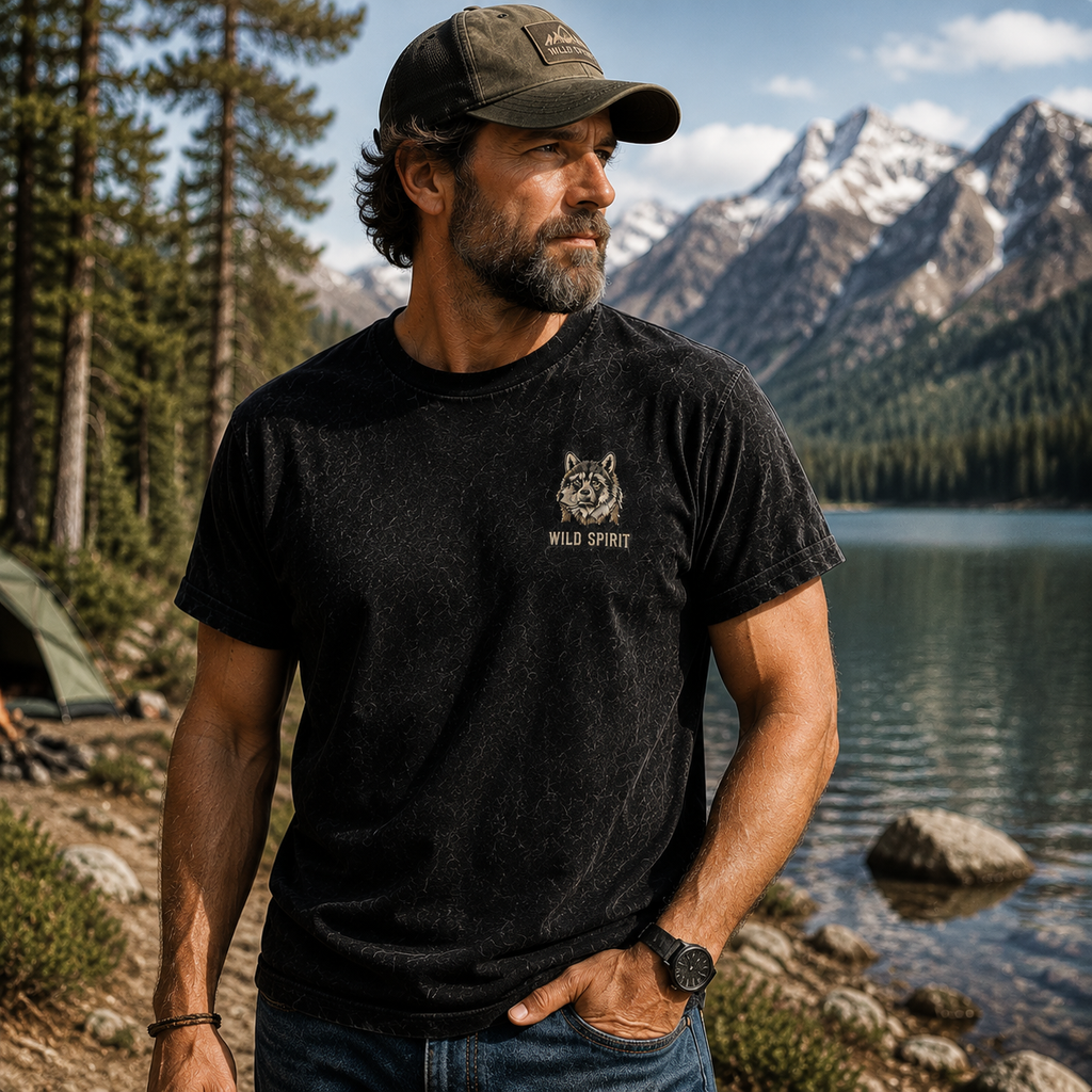 Wild Spirit™ Wolf Outdoor T-Shirt | Vintage Wilderness Graphic Tee