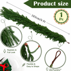 6FT Real Touch Norfolk Pine Garland 🎄 Create a Cozy Christmas Home Instantly