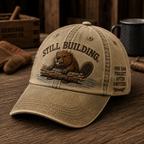 Still Building Beaver Embroidered Cap | One Dam Project After Another
