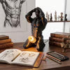 Bold Male Figure Table Lamp, Artistic Statue Light