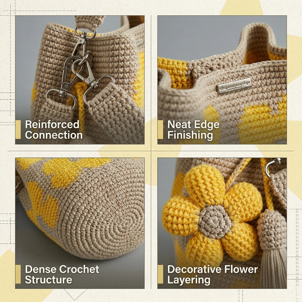 Handmade Crochet Flower Tote 🌼✨A wearable piece of handmade art