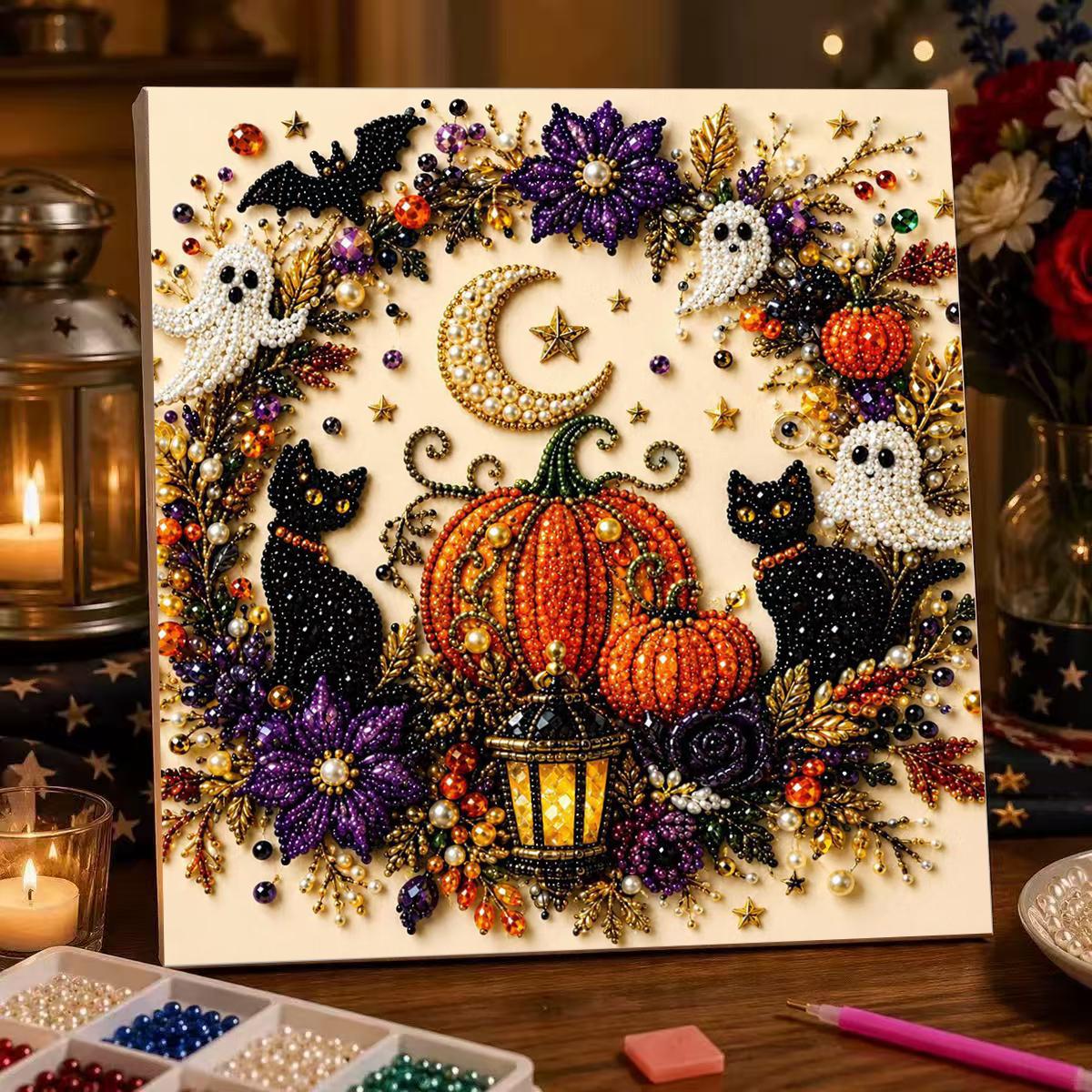 【Buy 1 Get 2nd 35% OFF】🎃 Halloween Bead Art DIY Kit – Create Spooky Cute Decorations with Tiny Beads