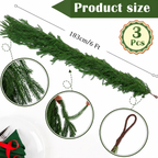 6FT Real Touch Norfolk Pine Garland 🎄 Create a Cozy Christmas Home Instantly