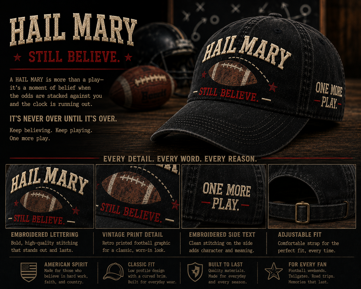HAIL MARY Vintage Football Cap – Still Believe
