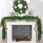 6-foot artificial Norfolk Pine garland featuring realistic-touch winter pine foliage.
