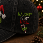 Naughty Is My Nice Vintage Christmas Cap