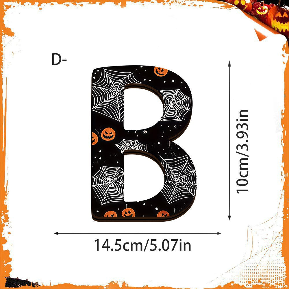 Halloween Wooden "BOO" Tabletop Decoration with Ghost and Bat Motifs