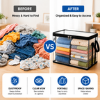 Clear PVC Storage Bins with Handles –🧸 for Books, Toys, Media, & Organizing