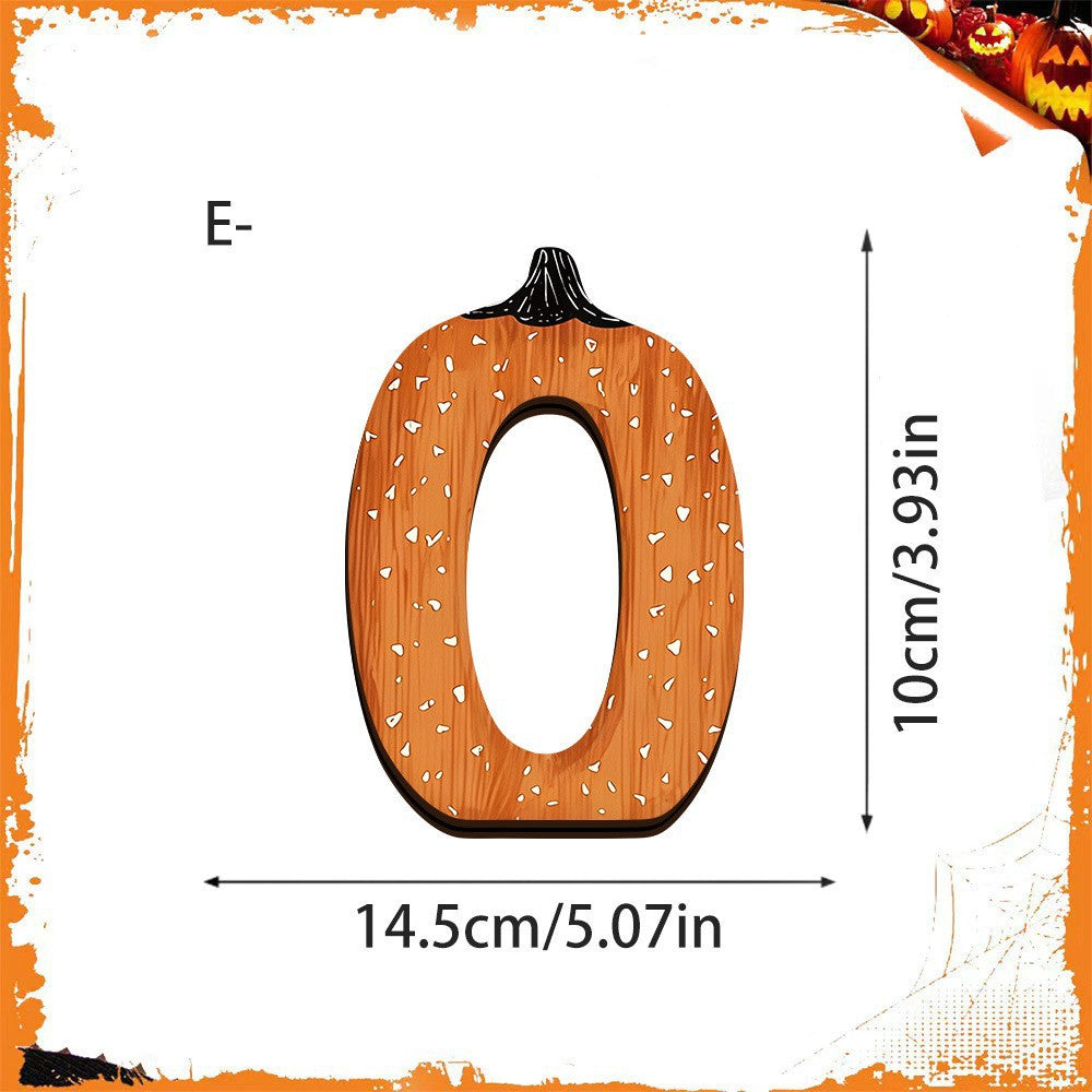 Halloween Wooden "BOO" Tabletop Decoration with Ghost and Bat Motifs