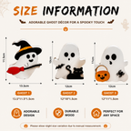 【Buy 1 Get 2nd 35% OFF】🎃Cute Halloween Wooden Decorations Set – Ghost, Black Cat & Pumpkin Fall Home Decor