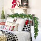 6-foot artificial Norfolk Pine garland featuring realistic-touch winter pine foliage.