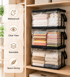 Clear PVC Storage Bins with Handles –🧸 for Books, Toys, Media, & Organizing