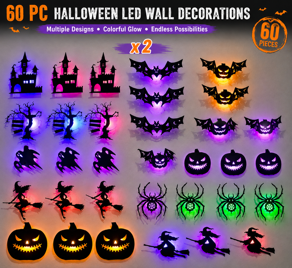 🎃 3D Light-Up Halloween Wall Decorations