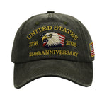 🇺🇸 250th Anniversary American Eagle Embroidered Cap | Vintage USA Patriotic Hat