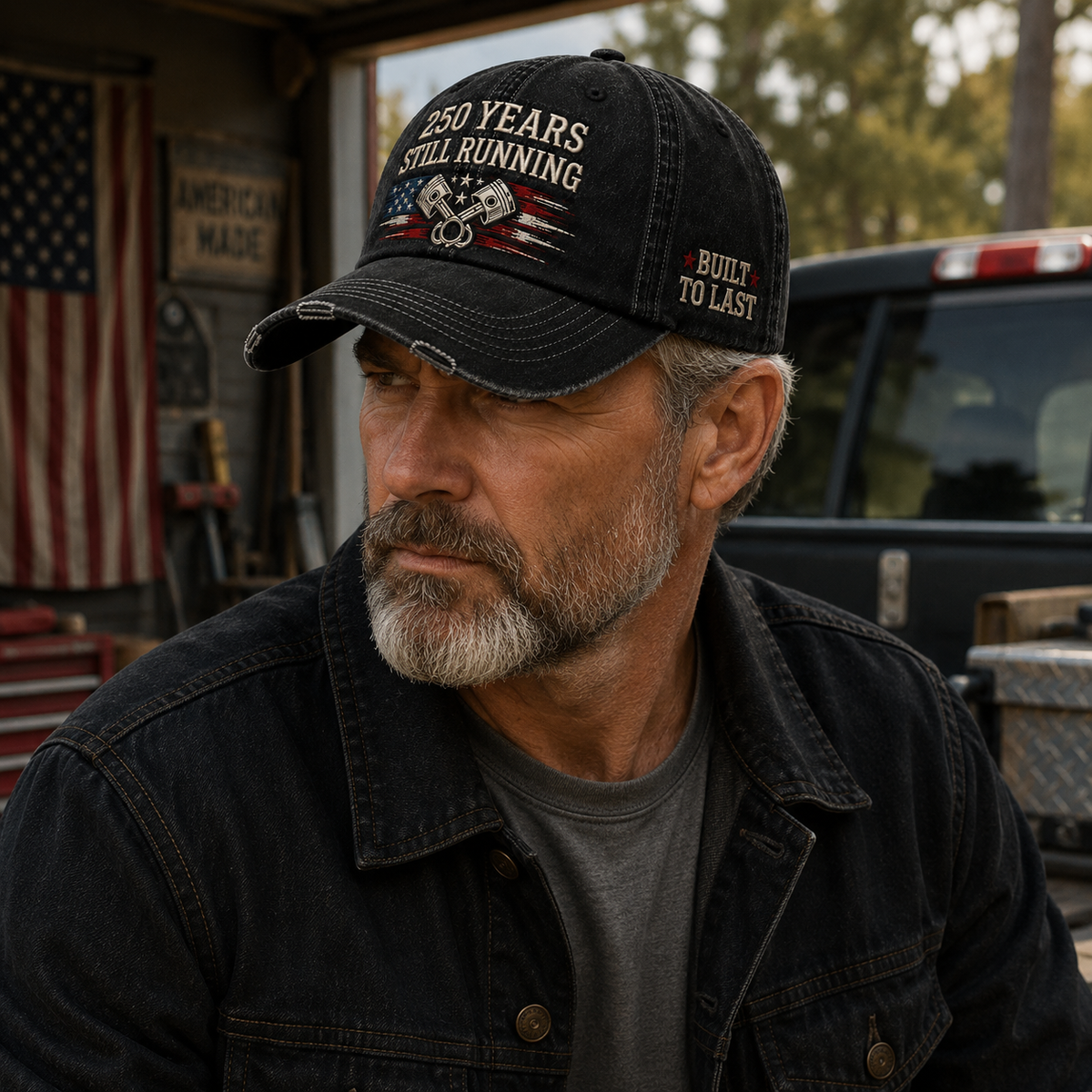250 Years. Still Running.™ — American Heritage Vintage Cap