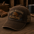 Still Building Beaver Embroidered Cap | One Dam Project After Another