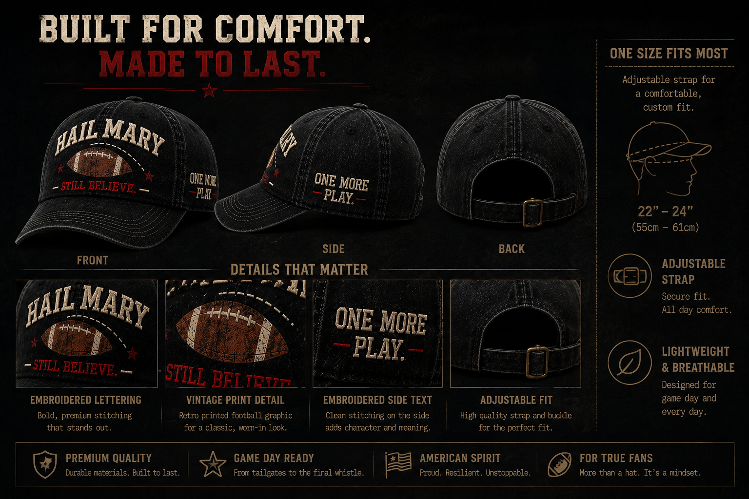 HAIL MARY Vintage Football Cap – Still Believe