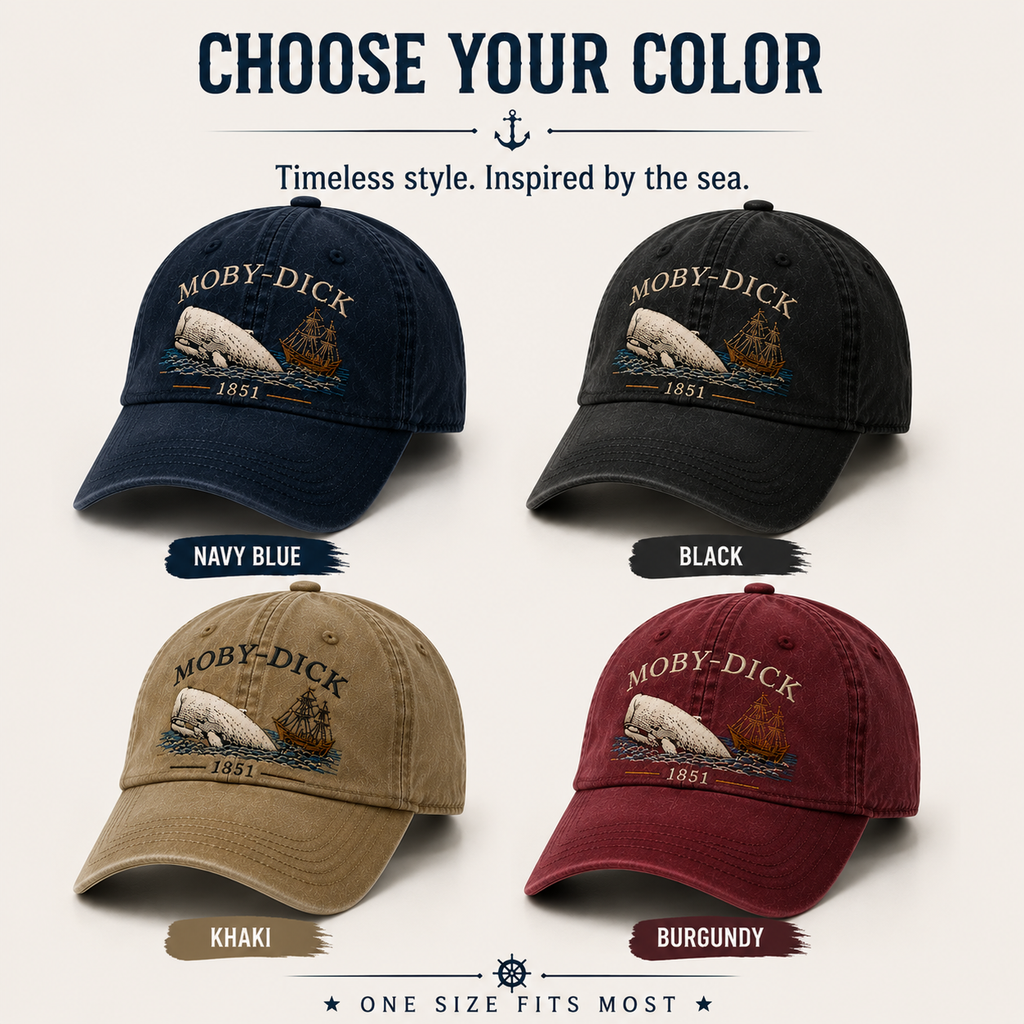 Moby-Dick™ Vintage-Print Hat | Whale and Nautical Culture-Themed Hat