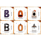 Halloween Wooden "BOO" Tabletop Decoration with Ghost and Bat Motifs