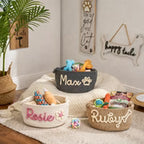 MamaRaya Personalized Dog Toy Basket