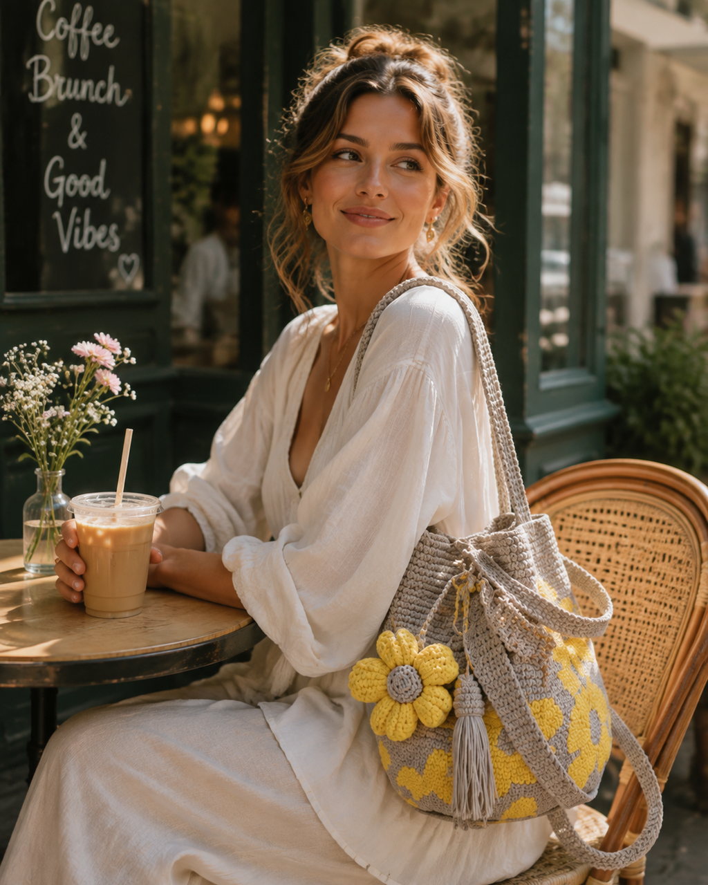 Handmade Crochet Flower Tote 🌼✨A wearable piece of handmade art