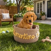 MamaRaya Personalized Dog Toy Basket