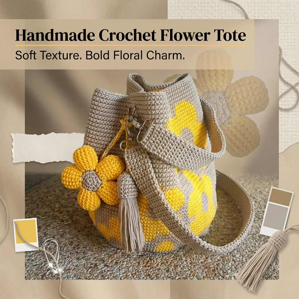 Handmade Crochet Flower Tote 🌼✨A wearable piece of handmade art