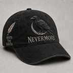 ⬛🐦Nevermore Embroidered Raven Vintage Cap | Gothic Bird Lover Hat