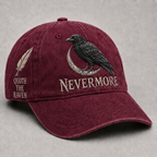 ⬛🐦Nevermore Embroidered Raven Vintage Cap | Gothic Bird Lover Hat