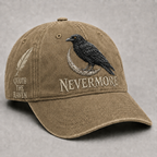 ⬛🐦Nevermore Raven Vintage Hand-Embroidered Hat | Gothic Dark Academia Style Hat