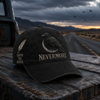 ⬛🐦Nevermore Embroidered Raven Vintage Cap | Gothic Bird Lover Hat