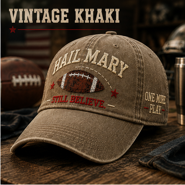 HAIL MARY Vintage Football Cap – Still Believe
