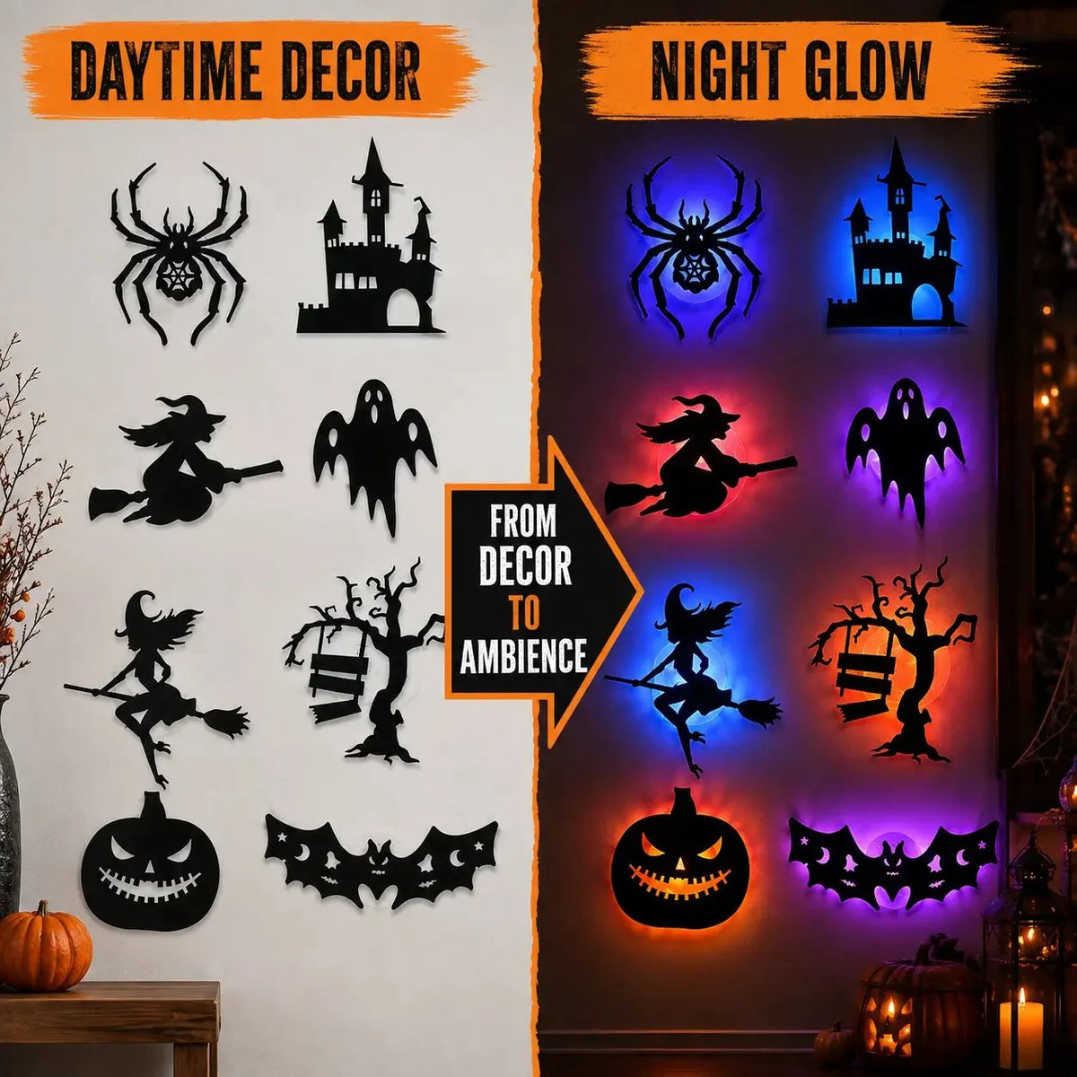 🎃 3D Light-Up Halloween Wall Decorations