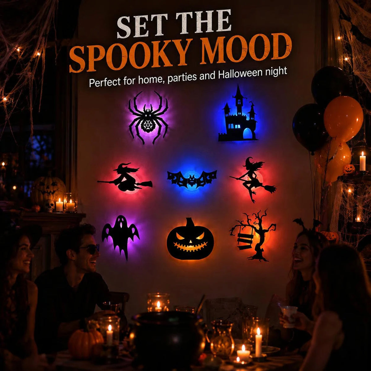🎃 3D Light-Up Halloween Wall Decorations
