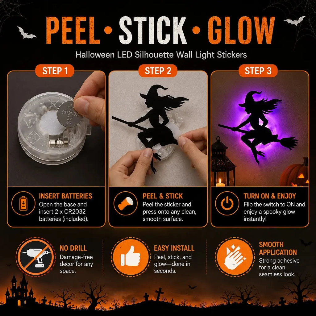 🎃 3D Light-Up Halloween Wall Decorations