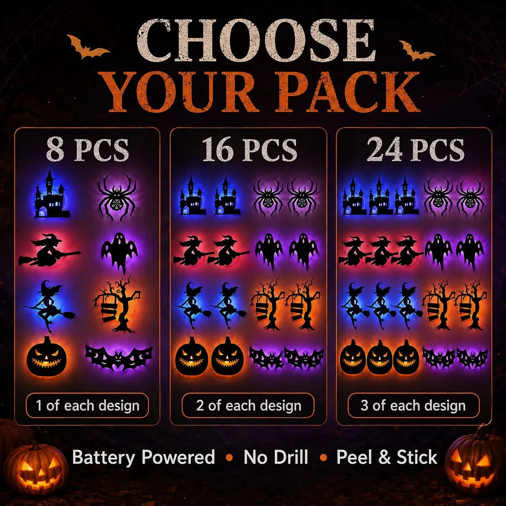 🎃 3D Light-Up Halloween Wall Decorations