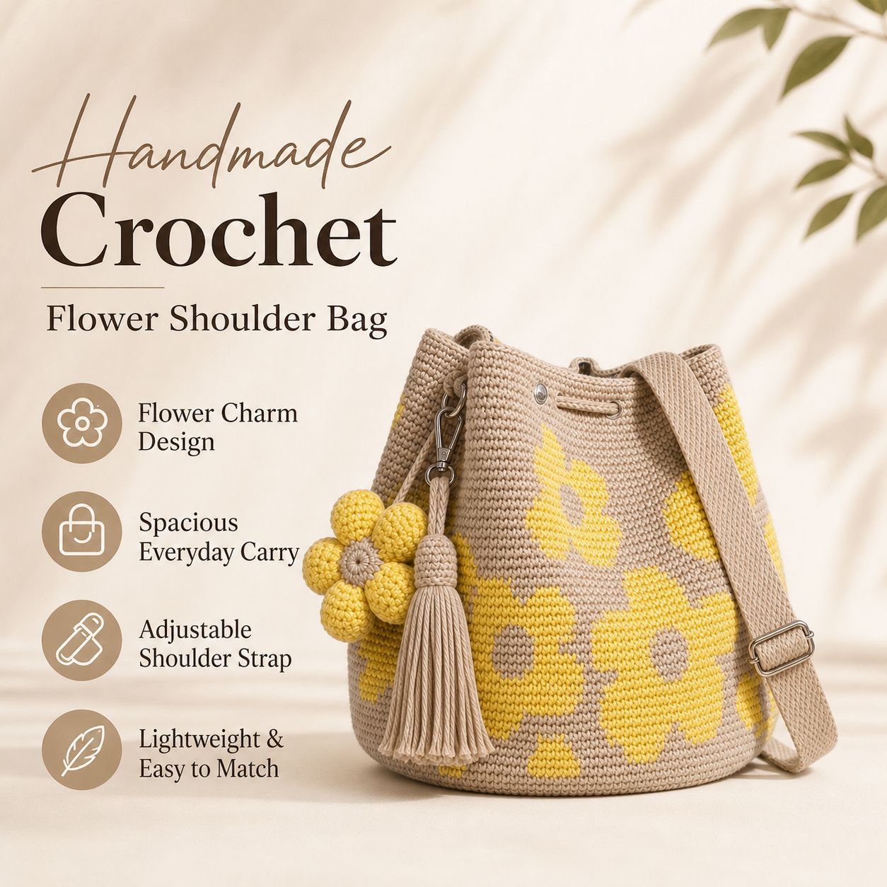 Handmade Crochet Flower Tote 🌼✨A wearable piece of handmade art