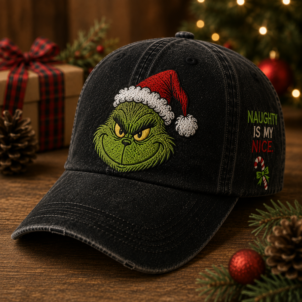 Naughty Is My Nice Vintage Christmas Cap