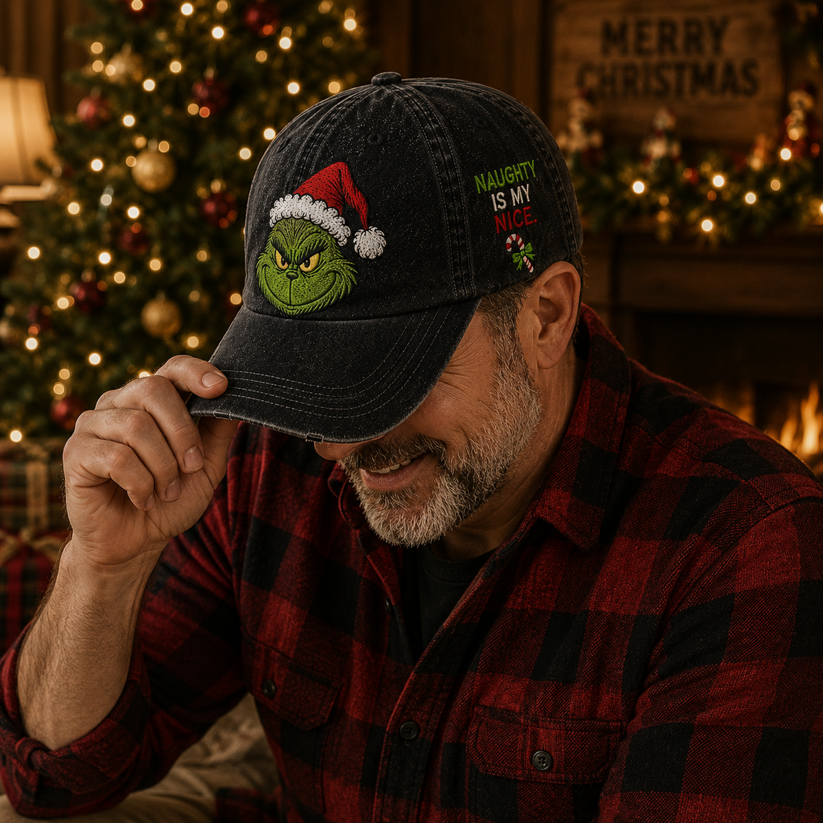 Naughty Is My Nice Vintage Christmas Cap