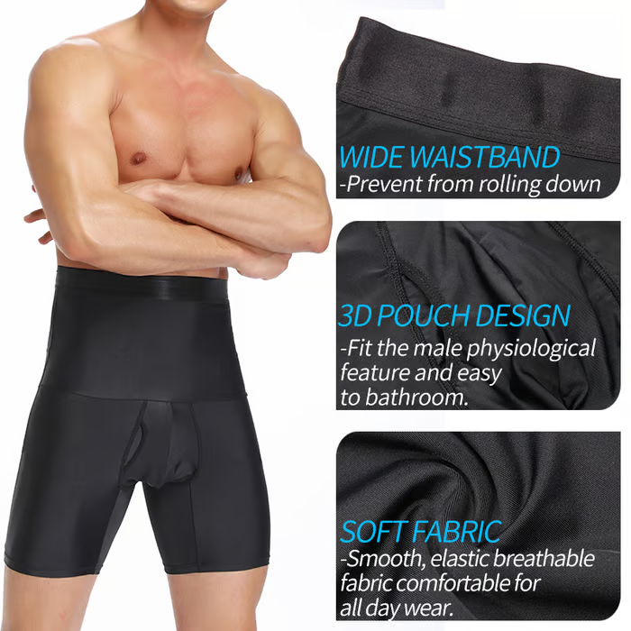 Men's High Waist Shapewear Boxer Briefs