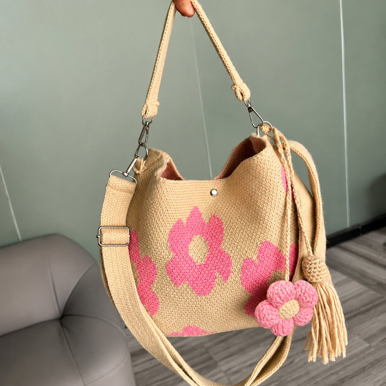 Handmade Crochet Flower Tote 🌼✨A wearable piece of handmade art