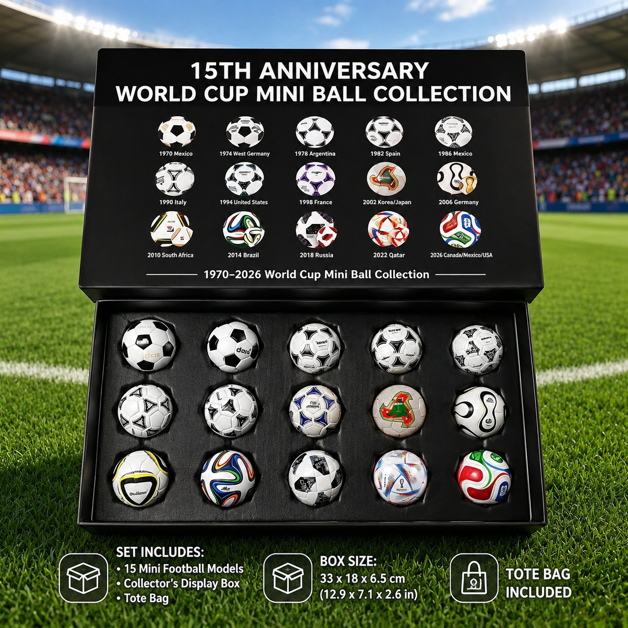2026 World Cup (USA/Canada) Souvenir Set: Collectible Figures & Football – Creative Gift Box for Fans