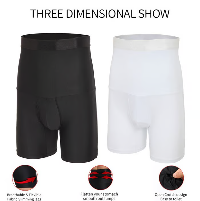 Men's High Waist Shapewear Boxer Briefs